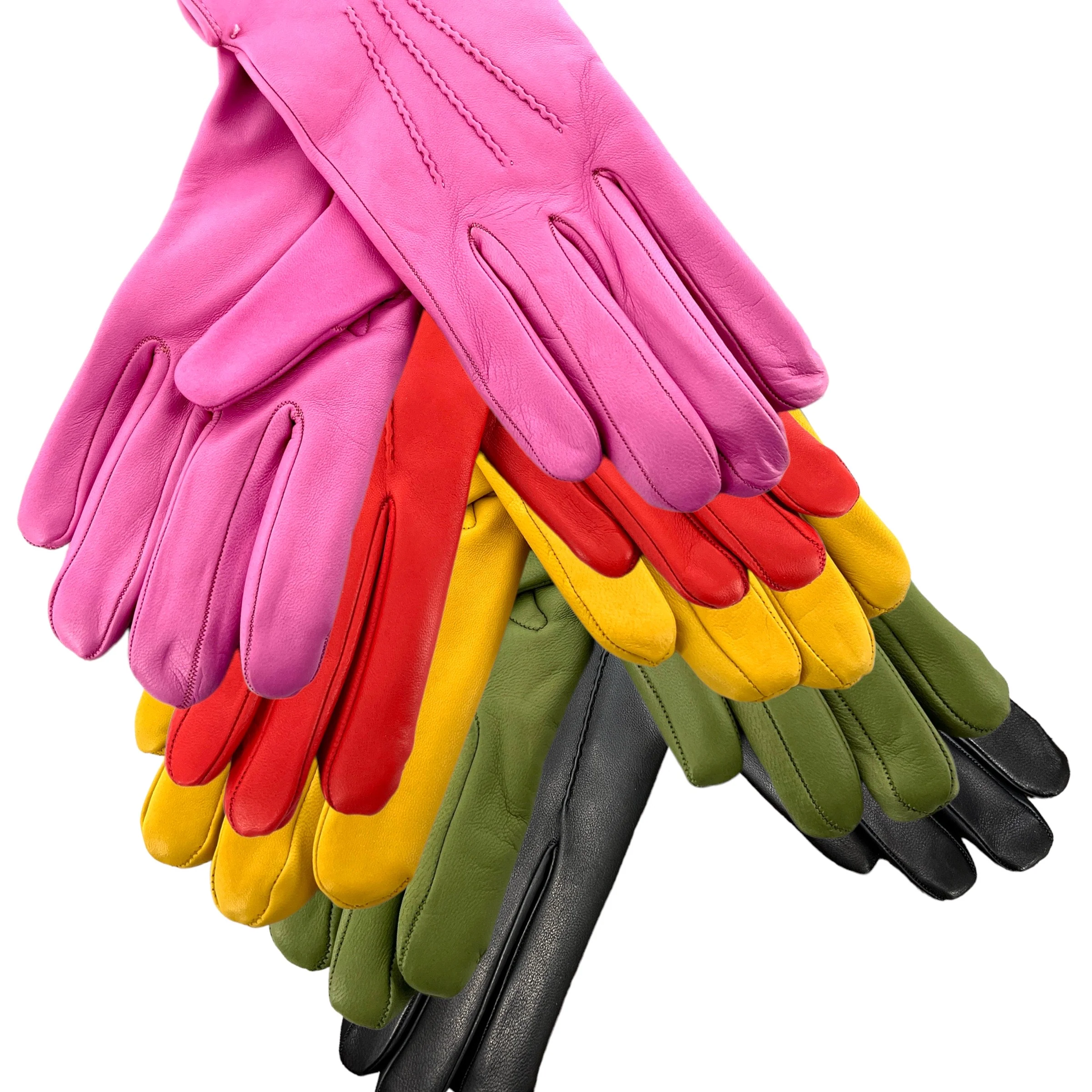Gants en Cuir Jaune Doublés Laine – Image 3