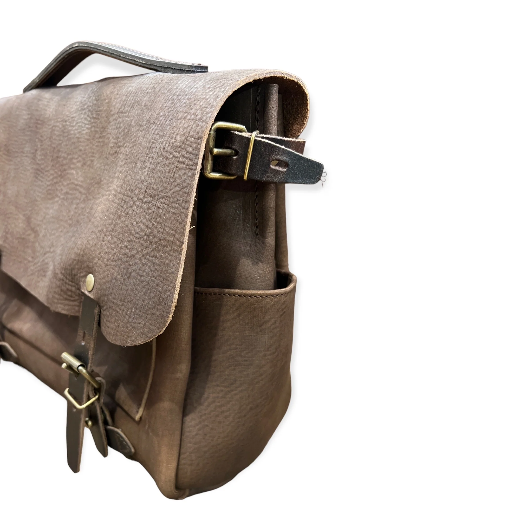 Sac POSTIER ÉCLAIR M en Cuir Café – Image 4