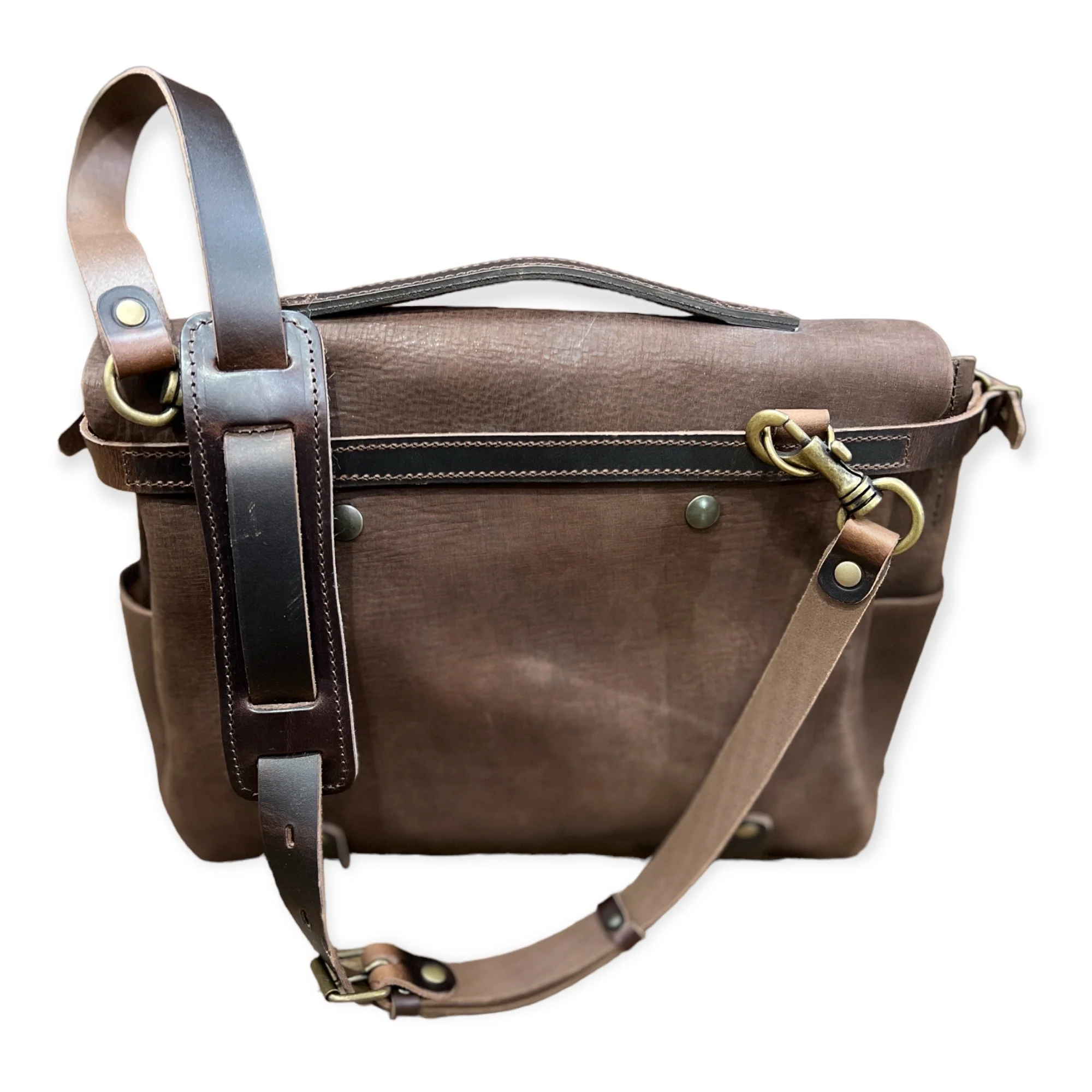 Sac POSTIER ÉCLAIR M en Cuir Café – Image 6