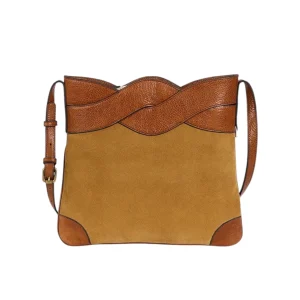 Sac Bandoulière Bi-Matière Camel et Sable GM