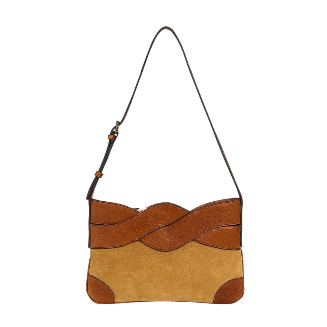 Sac Bandoulière Bi-Matière Camel et Sable PM – Image 3