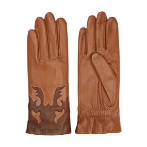 Gants Motifs Santiag en Agneau Bicolore