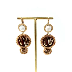 Boucles d'Oreilles CLAUDIA MM en Nacre et Plumes