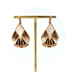 Boucles d'Oreilles HAWAÏ MM en Nacre et Plumes