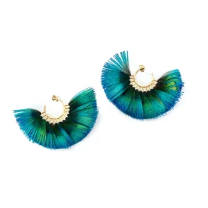Boucles d'Oreilles BAGHERA Paon Bleu
