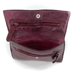 Portefeuille GM en Cuir Lavé Bordeaux