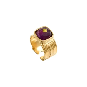 Bague Ajustable BABYLONE en Améthyste
