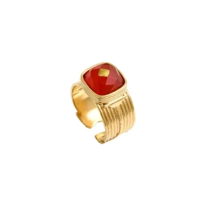 Bague Ajustable BABYLONE en Cornaline
