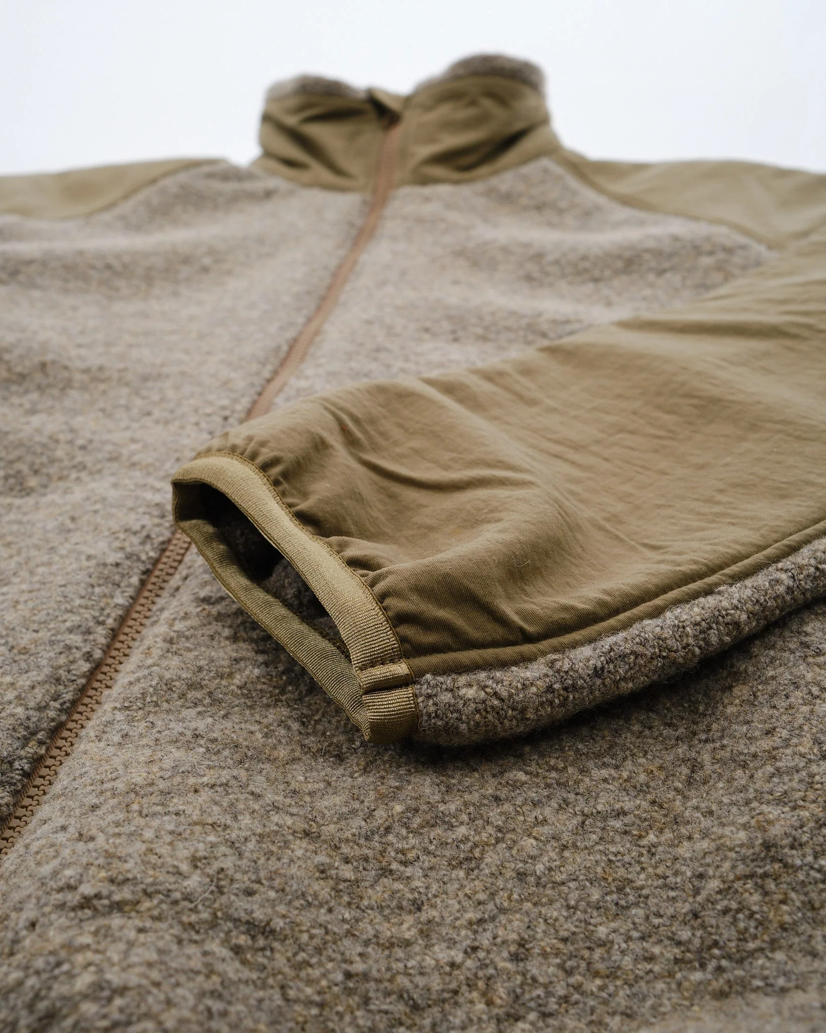 Boiled Wool Zip Up Sweater Coyote – Image 8