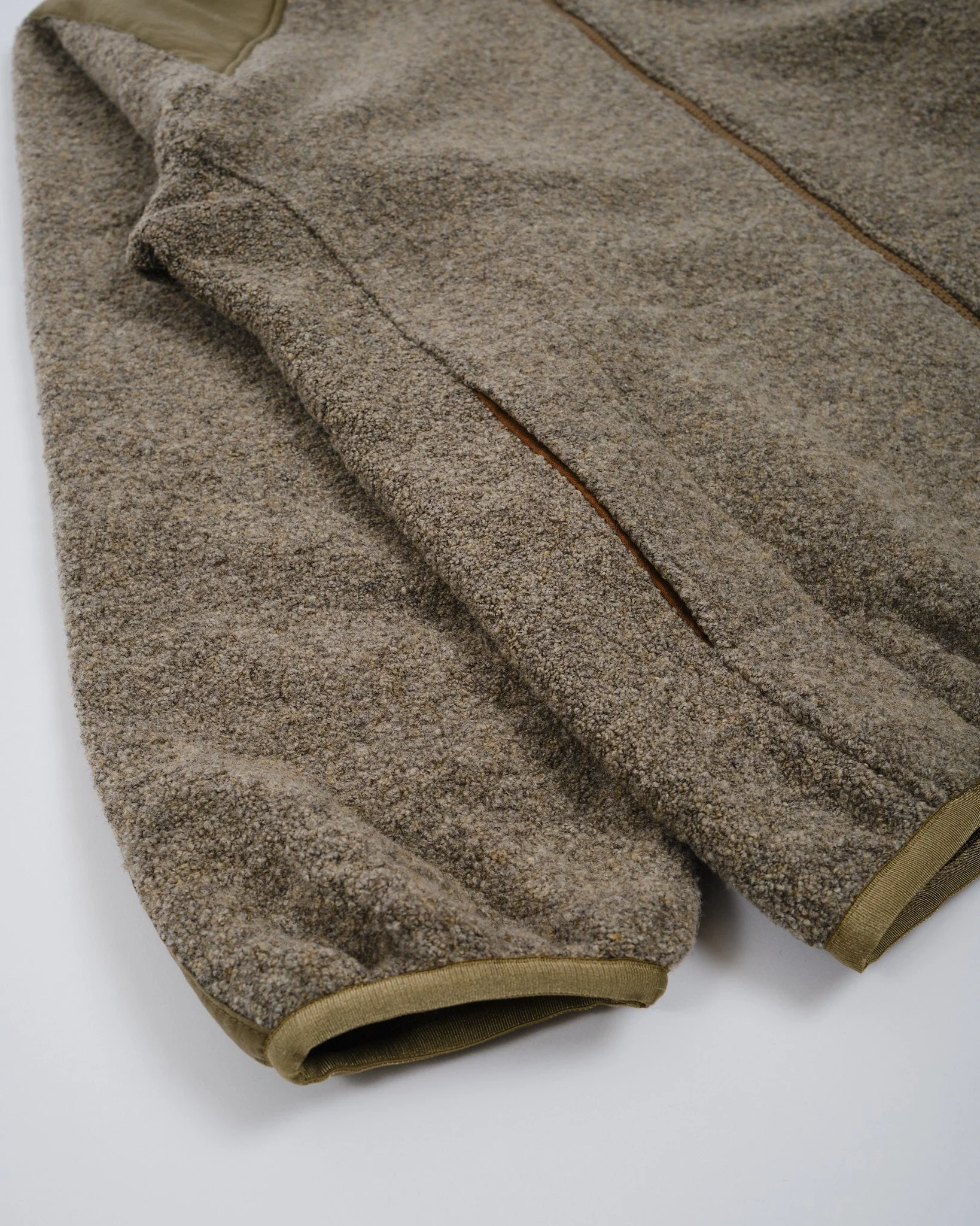 Boiled Wool Zip Up Sweater Coyote – Image 3