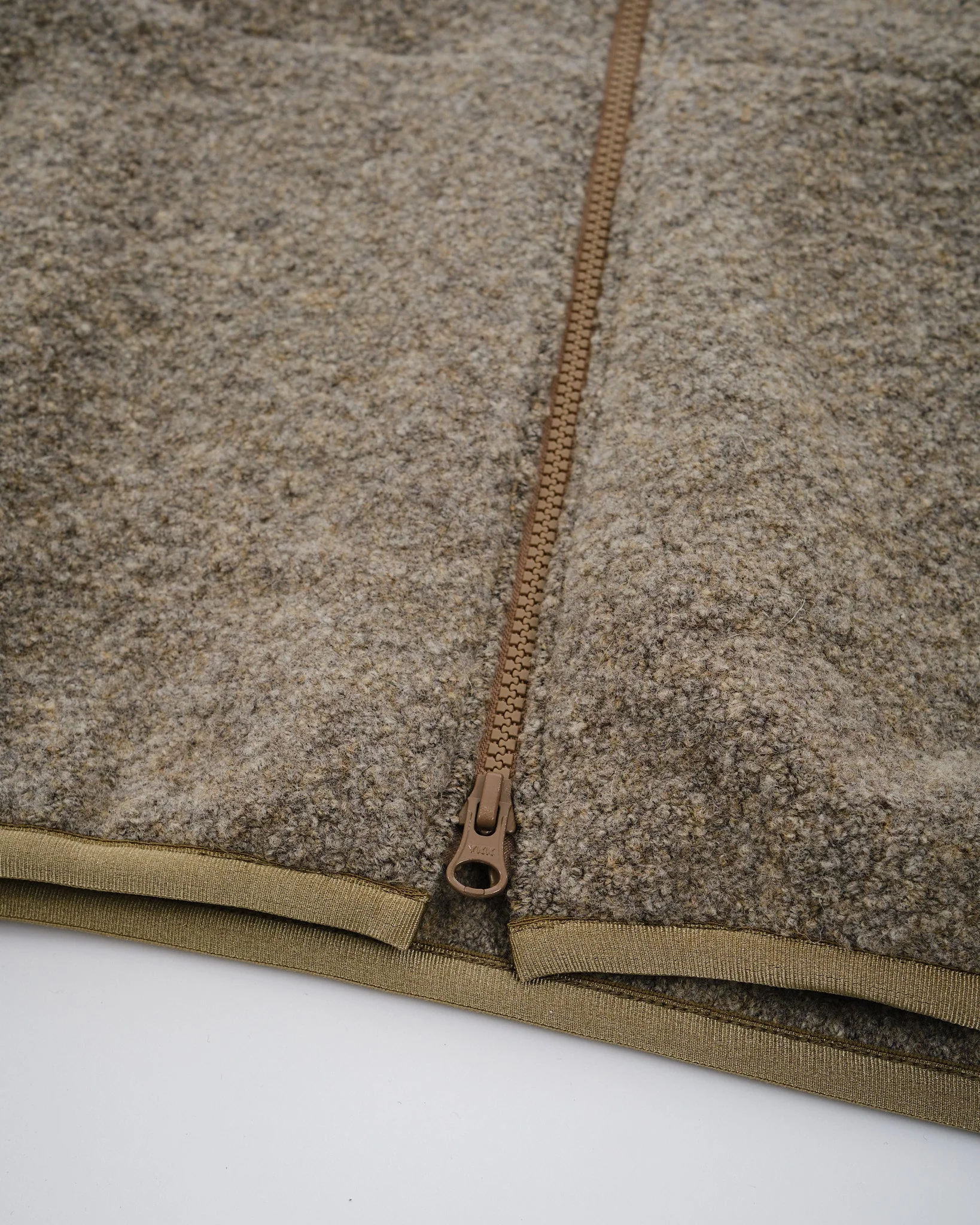 Boiled Wool Zip Up Sweater Coyote – Image 5