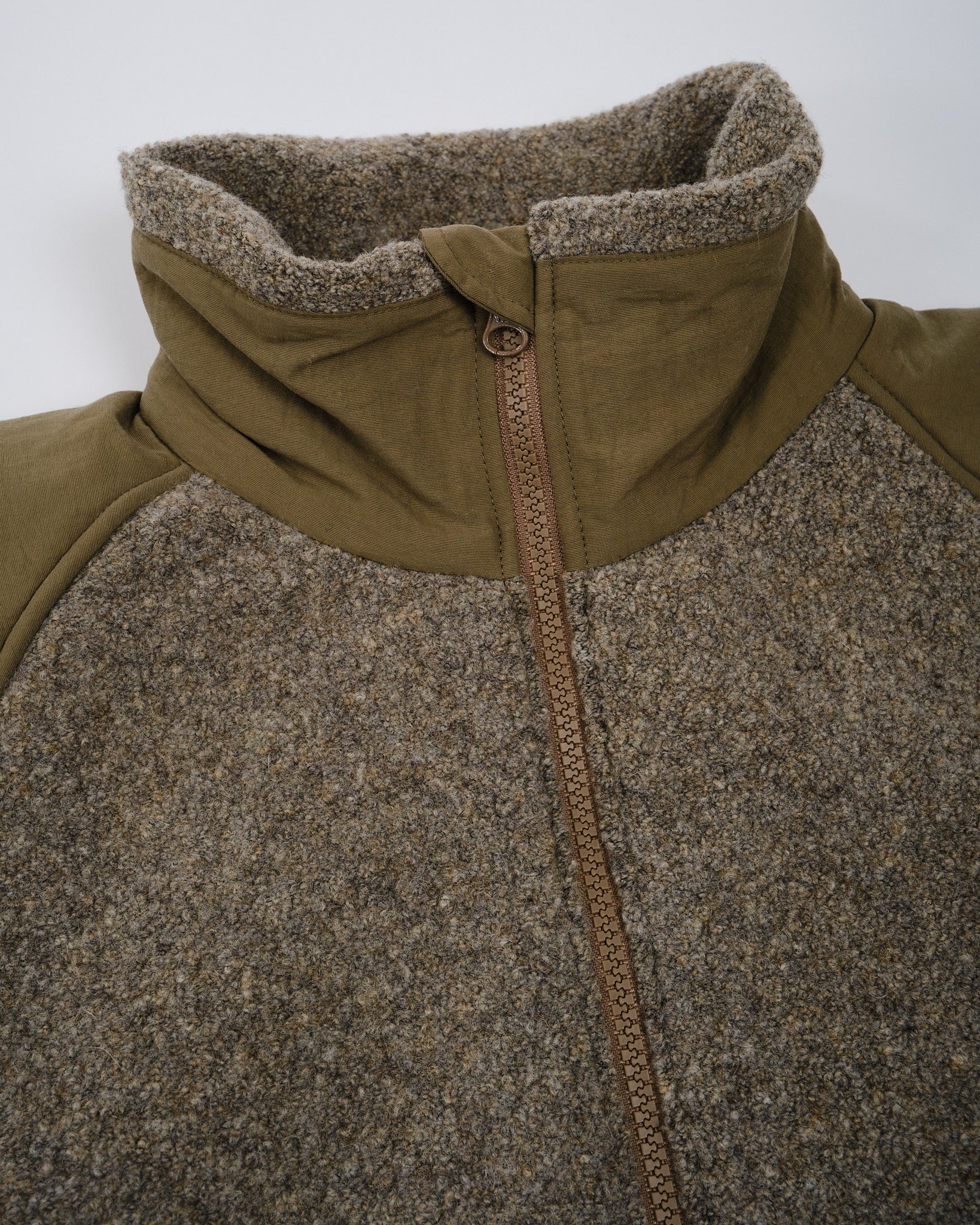 Boiled Wool Zip Up Sweater Coyote – Image 4