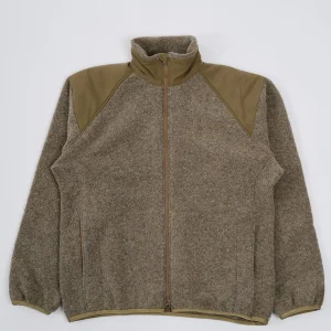 Boiled Wool Zip Up Sweater Coyote