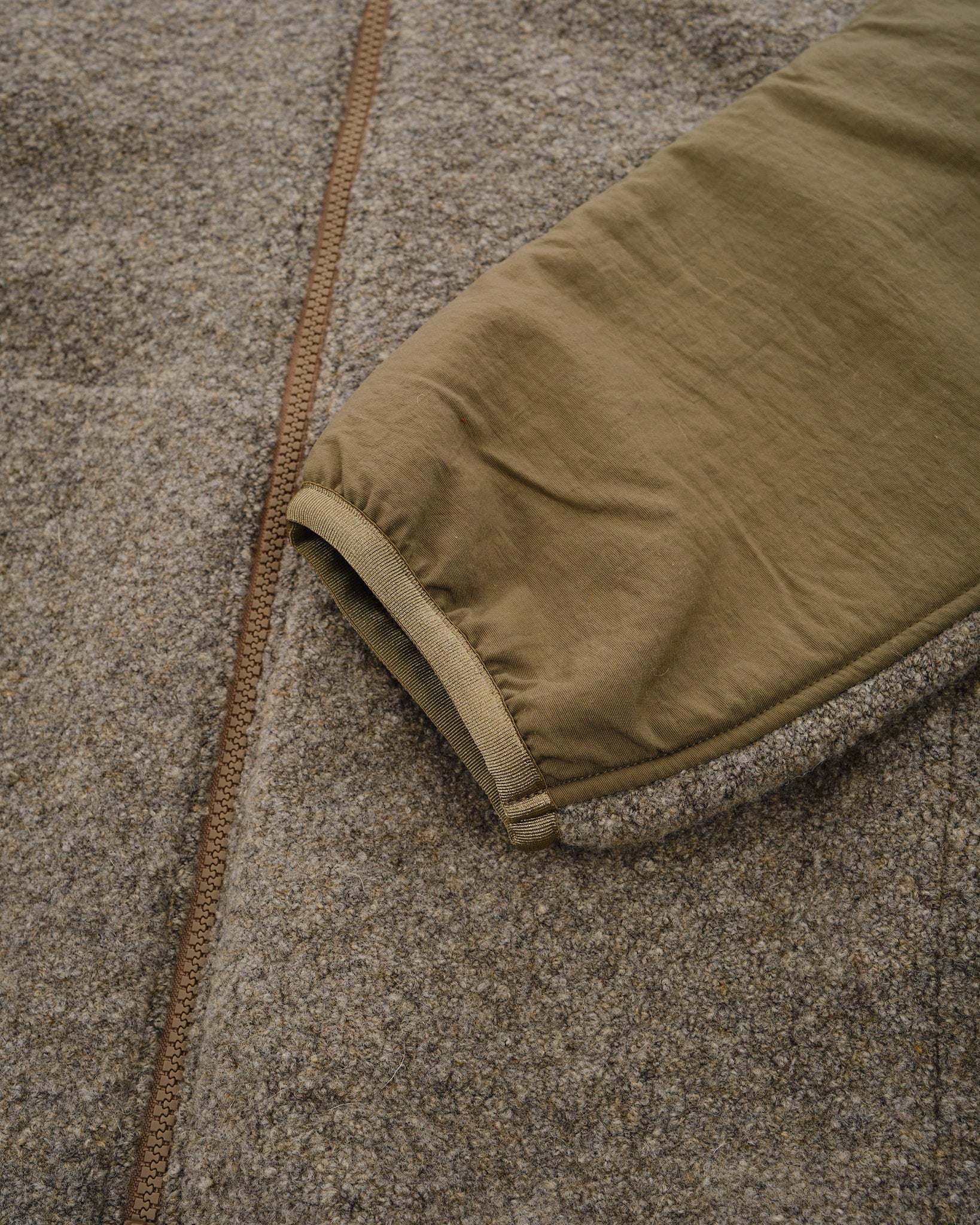 Boiled Wool Zip Up Sweater Coyote – Image 7