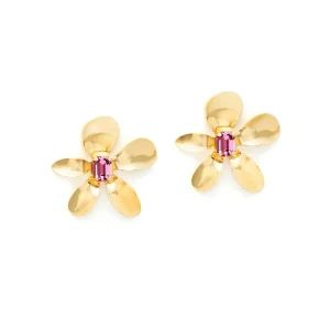 Boucles d'Oreilles FLORA en Cristal Rose