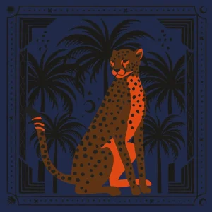 Carré de Soie CHETTHA & PALMS Blue