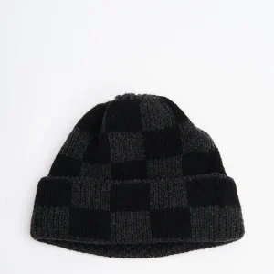 Checker Beanie Black