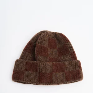 Checker Beanie Brown