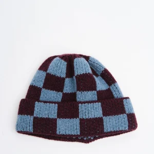 Checker Beanie Raspberry