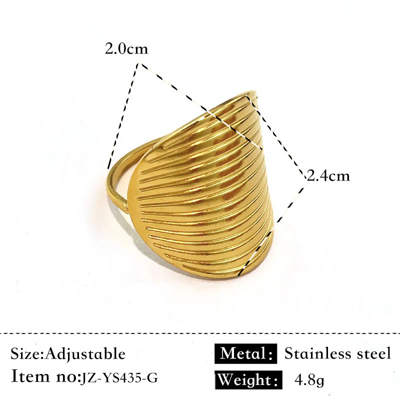 Bague Acier Inoxydable Plaqué Or 18K - Anneau Simple Brillant Élégant Femme – Image 9