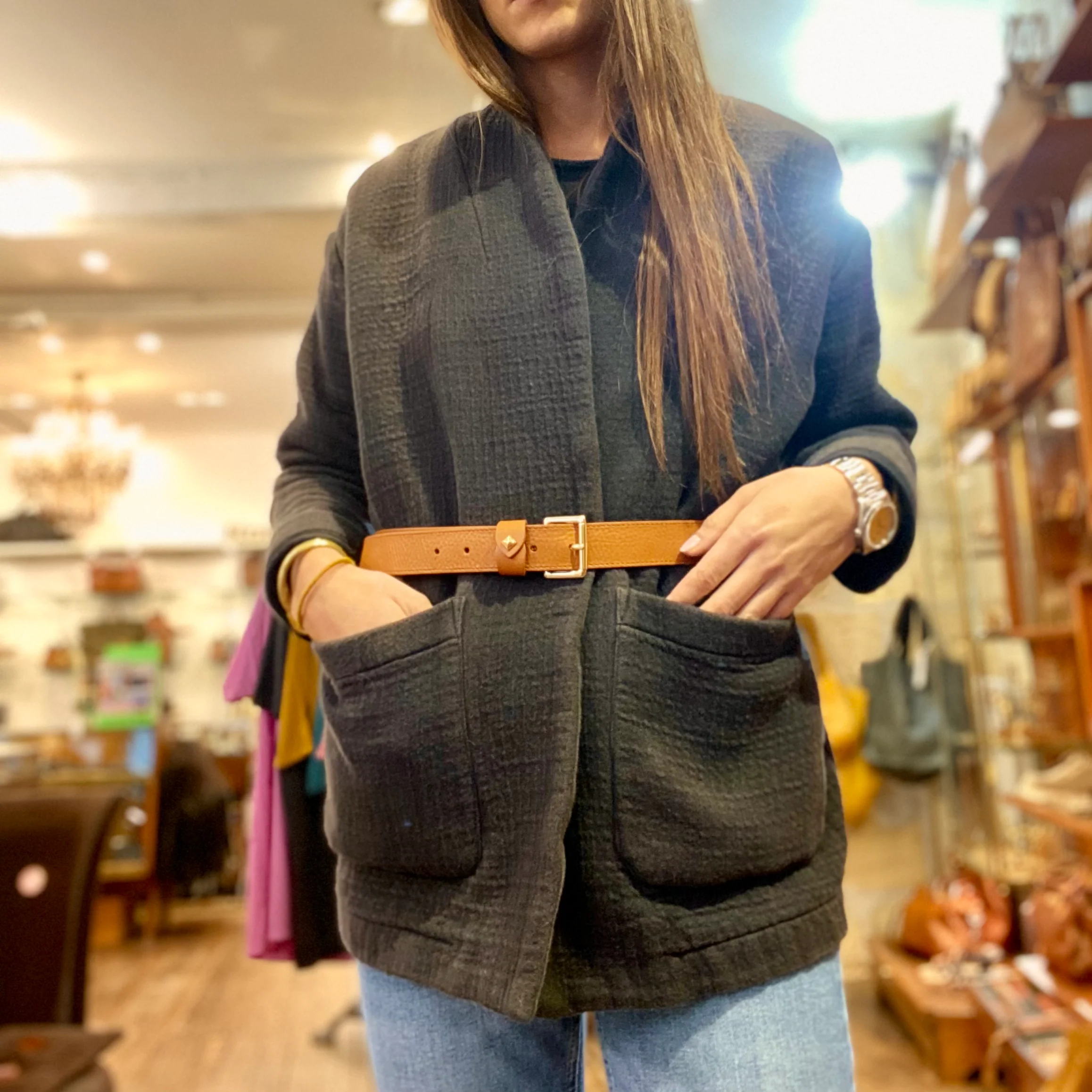 Ceinture LA TURENNE en Cuir Tobacco – Image 4