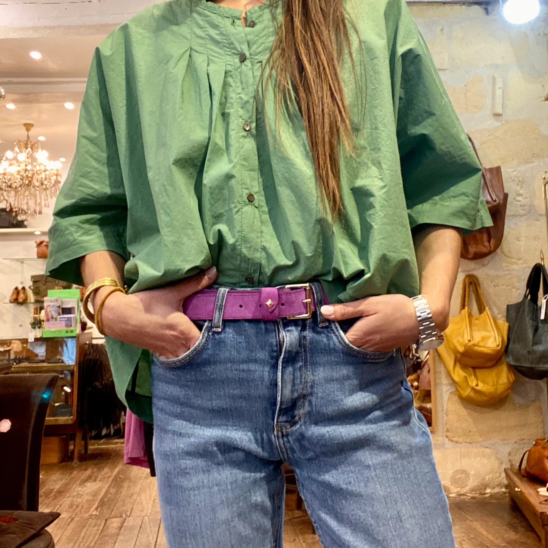 Ceinture LA TURENNE en Velours Verbena – Image 5