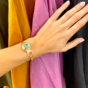 Jonc SOLEIL en Cristal Rose et Turquoise