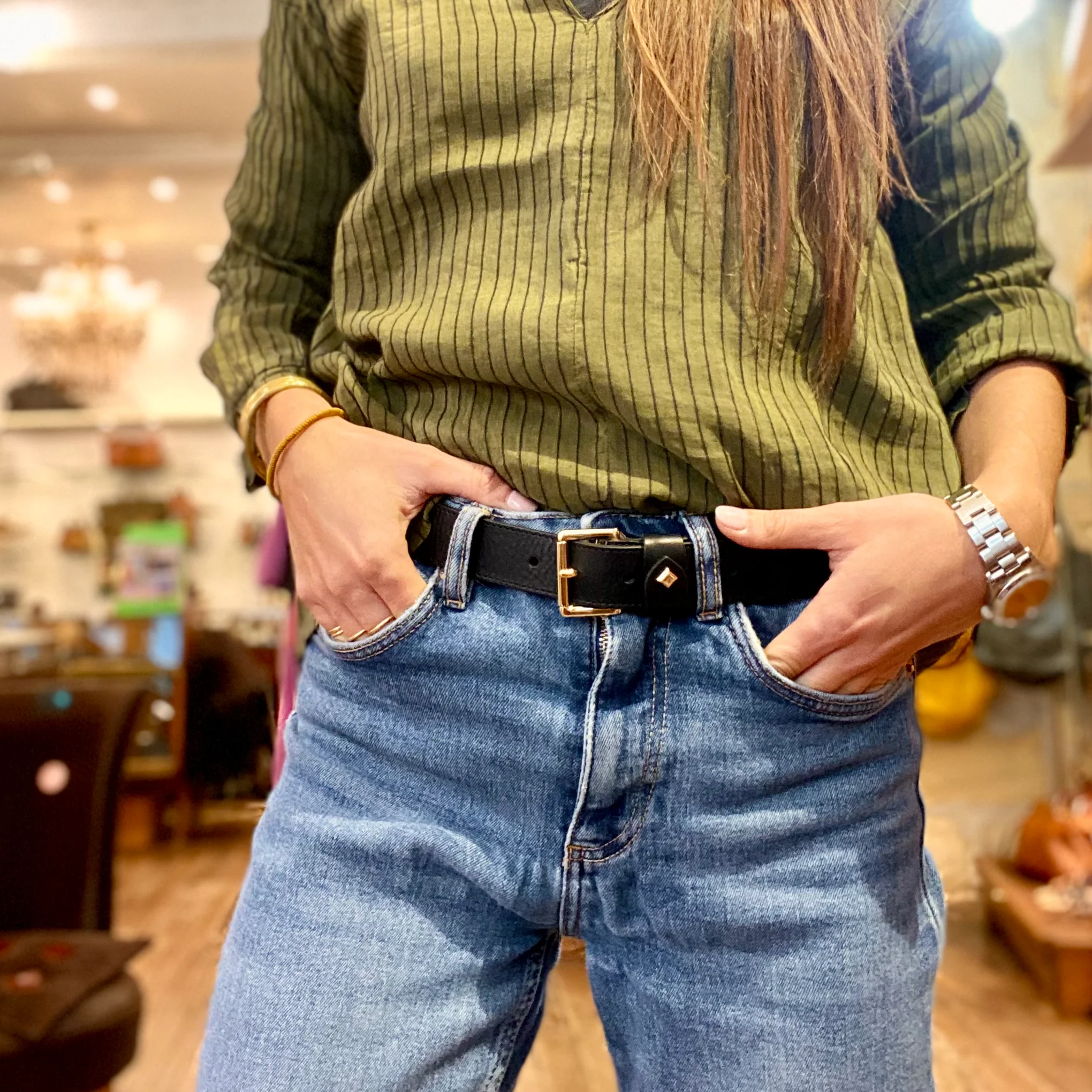 Ceinture LA TURENNE en Cuir Noir – Image 4