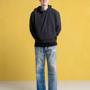 Knitted Hood Anthracite Melange Wool