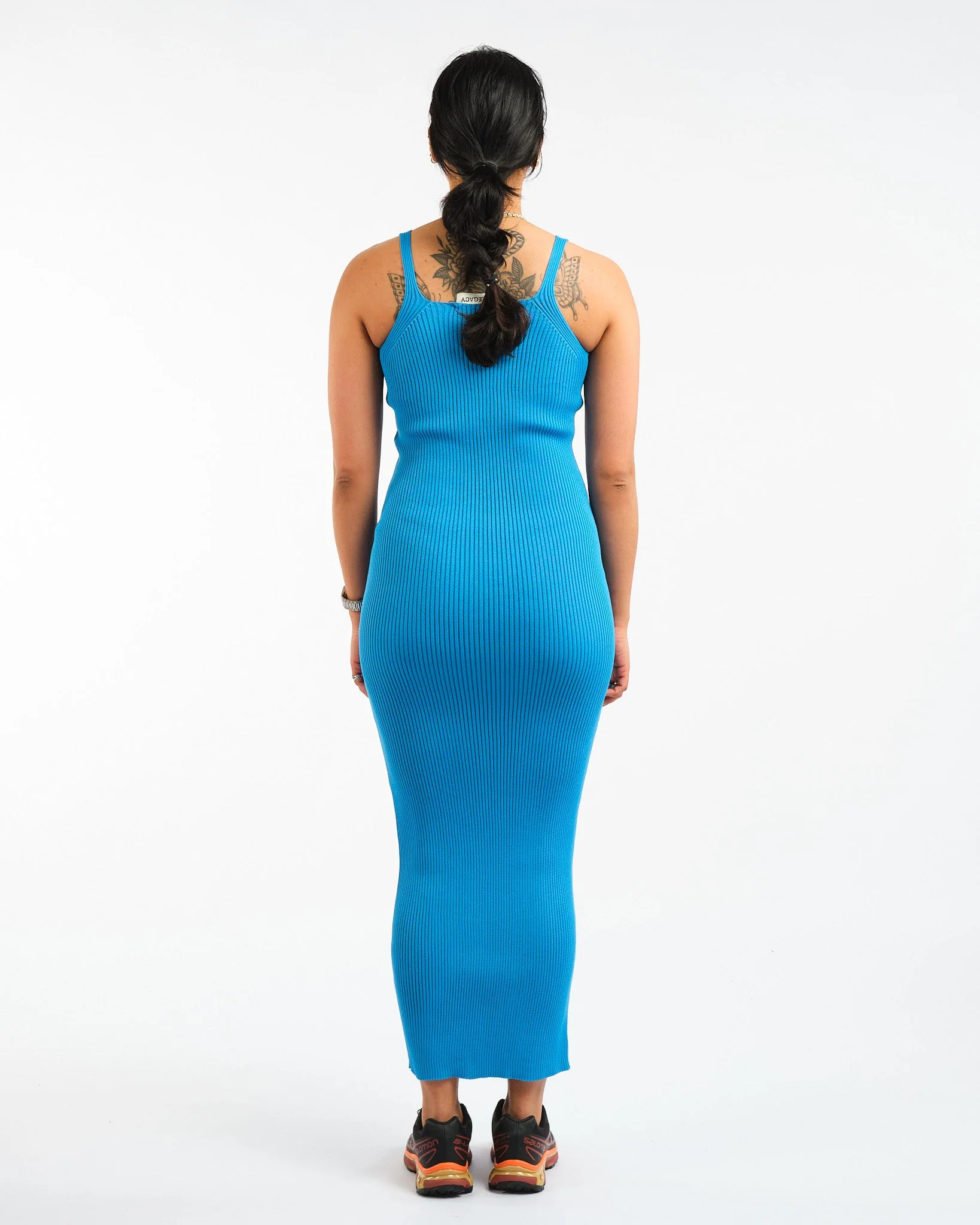 Knitted Singlet Dress Circuit Blue Performance Poly – Image 5