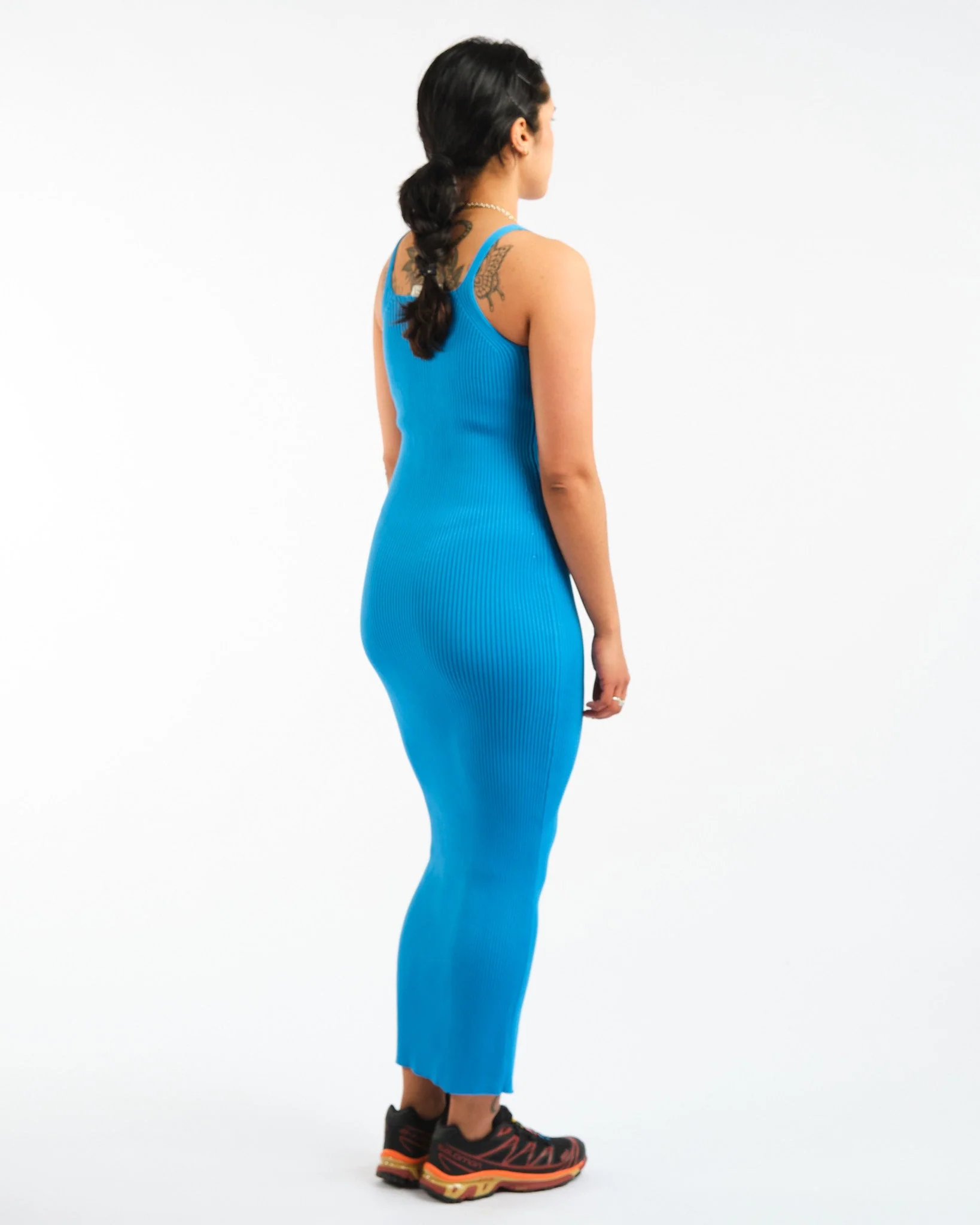 Knitted Singlet Dress Circuit Blue Performance Poly – Image 6