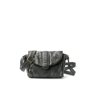 Petit Sac en Cuir Perforé Noir