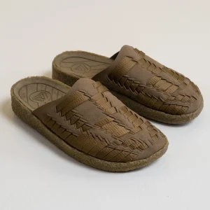 Thunderbird Suede/Vegan Leather Nylon Crepe Gum Sandals Olive